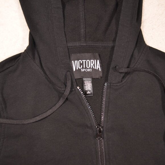 Victoria Sport black basic logo lightweight hoodie size M - Picture 2 of 11